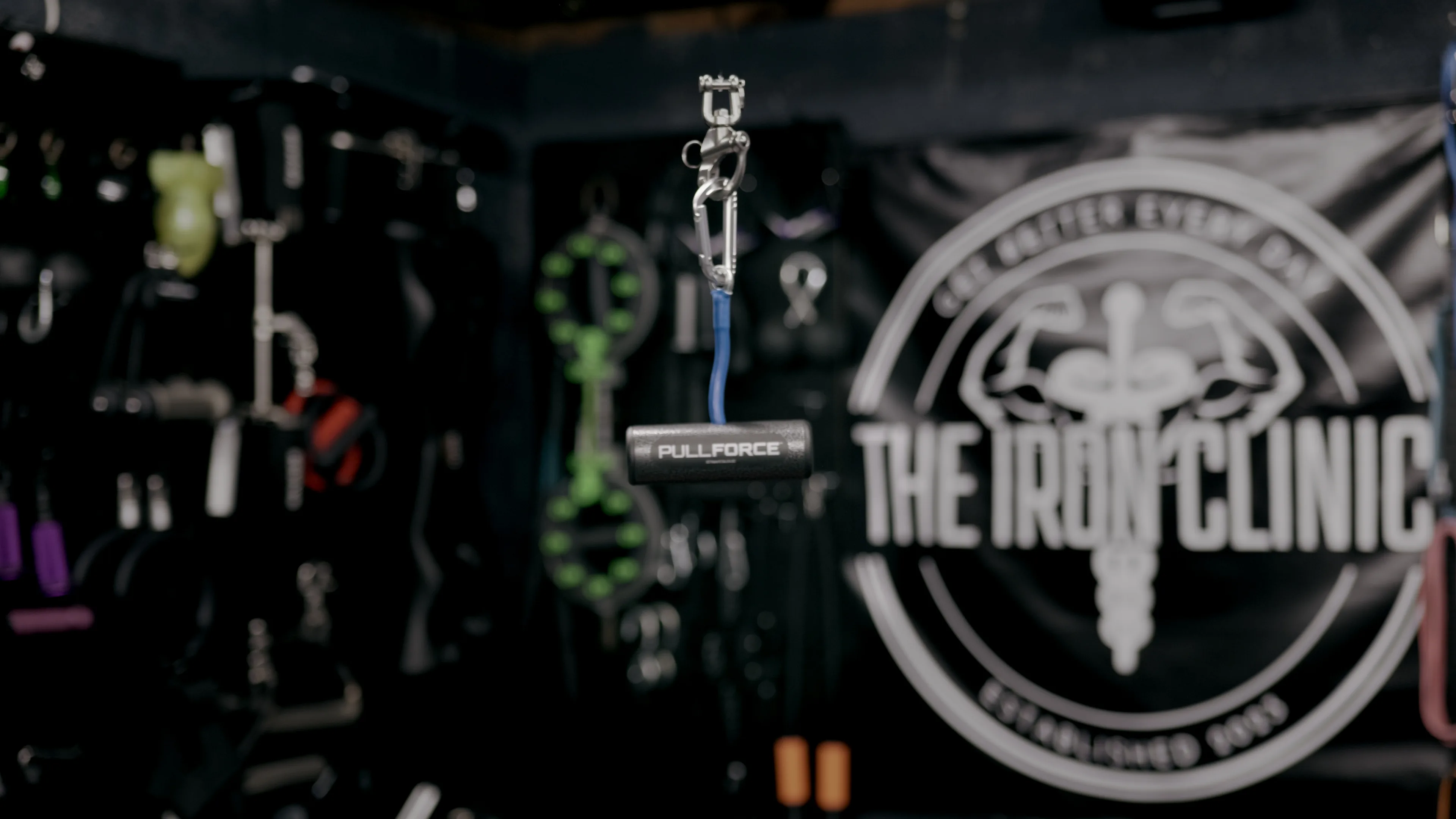 LPG Muscle PullForce handle hanging from cable attachment