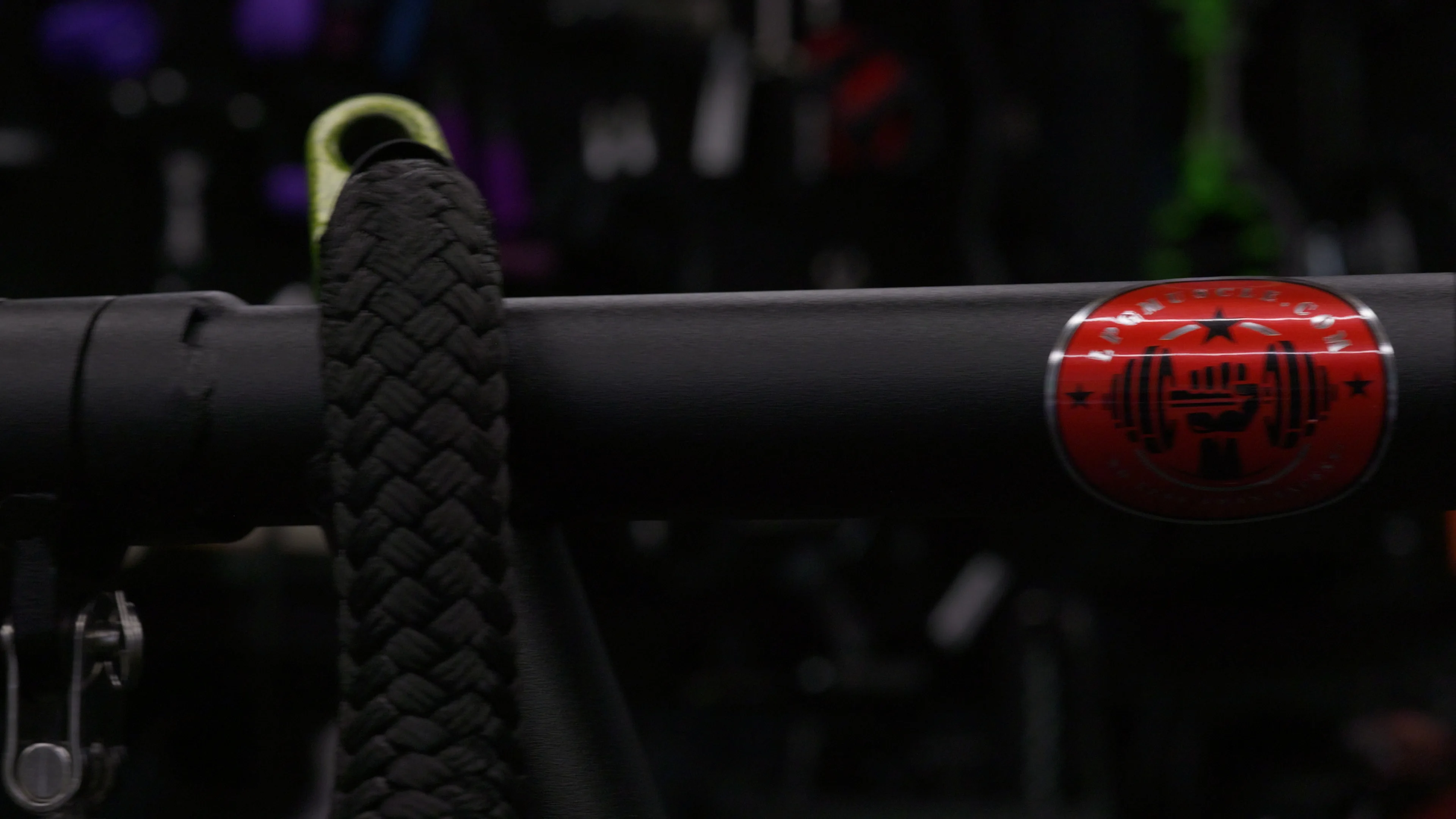 LPG Muscle Viper Tricep Rope draped over Boar Tusk handle